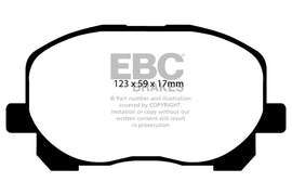 Pastiglie Freni EBC Ultimax Anteriore TOYOTA Avensis Verso 2.0 Cv  dal 2001 al 2006 Pinza Akebono Diametro disco 274mm