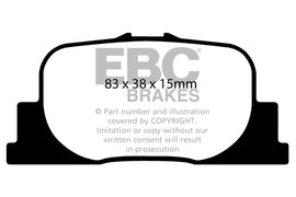 Pastiglie Freni EBC Ultimax Posteriore TOYOTA Prius NHW20 1.5 Hybrid Cv  dal 2004 al 2010 Pinza  Diametro disco 269mm