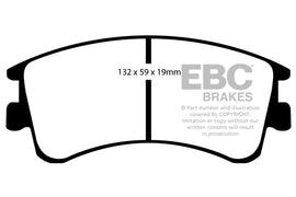 Pastiglie Freni EBC Ultimax Anteriore MAZDA 6 GG 2 Cv 140 dal 2002 al 2008 Pinza Akebono Diametro disco 283mm