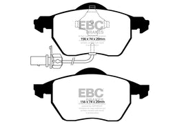 Pastiglie Freni EBC Ultimax Anteriore AUDI A4 B6 1.8 Turbo Cv  dal 2001 al 2004 Pinza ATE Diametro disco 312mm