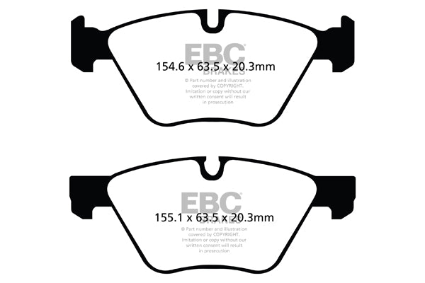 Pastiglie Freni EBC Ultimax Anteriore BMW Serie 1 (E81) 120 2 Cv 170 dal 2007 al 2010 Pinza ATE Diametro disco 300mm