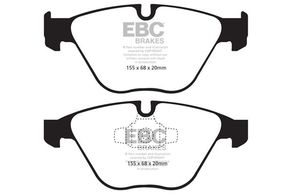 Pastiglie Freni EBC Ultimax Anteriore BMW Serie 3 (E90) 320 2 Cv  dal 2010 al 2012 Pinza ATE Diametro disco 312mm