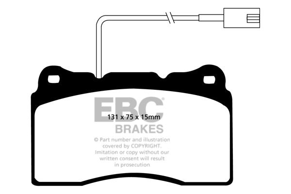 Pastiglie Freni EBC Ultimax Anteriore ALFA ROMEO 147 3.2 Cv 250 dal 2003 al 2005 Pinza Brembo Diametro disco 330mm