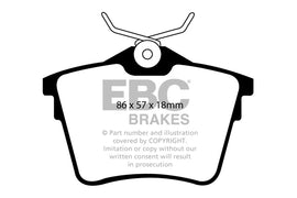 Pastiglie Freni EBC Ultimax Posteriore CITROEN C5 1.6 Cv  dal 2010 al 2018 Pinza  Diametro disco 290mm