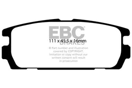 Pastiglie Freni EBC Ultimax Posteriore HYUNDAI Terracan 2.9 TD Cv  dal 2003 al 2004 Pinza  Diametro disco 315mm