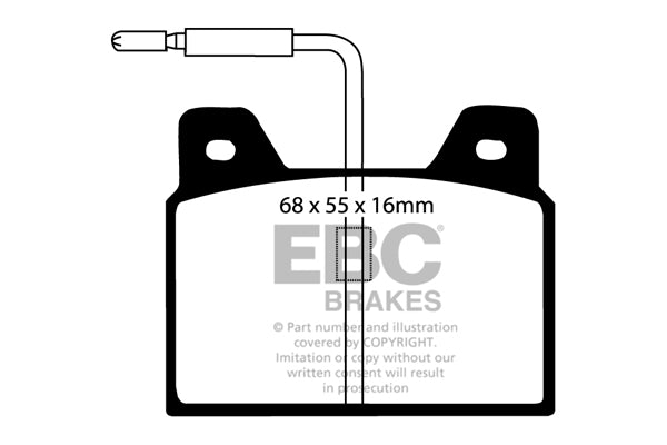 Pastiglie Freni EBC Ultimax Posteriore PEUGEOT 504 1.8 Cv  dal 1971 al 1978 Pinza ATE Diametro disco 273mm