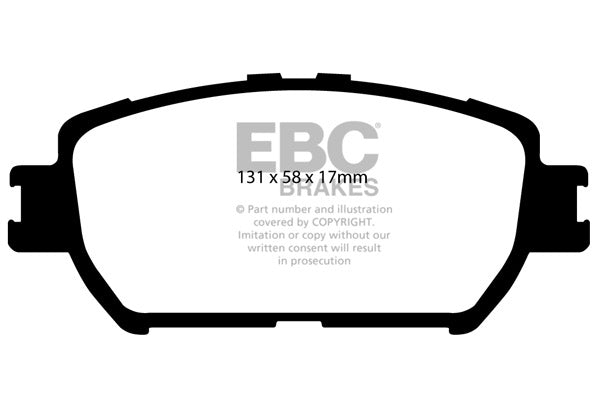 Pastiglie Freni EBC Ultimax Anteriore TOYOTA Camry (MCV30) 3 Cv  dal 2001 al 2006 Pinza  Diametro disco 296mm