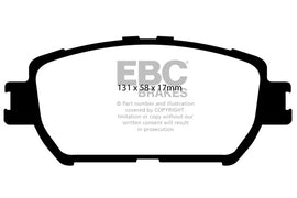 Pastiglie Freni EBC Ultimax Anteriore TOYOTA Camry (MCV30) 3 Cv  dal 2001 al 2006 Pinza  Diametro disco 296mm