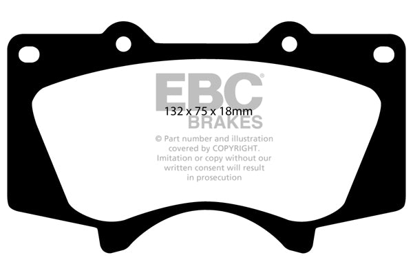 Pastiglie Freni EBC Ultimax Anteriore TOYOTA FJ Cruiser 4 Cv 239 dal 2007 al 2009 Pinza  Diametro disco 318mm