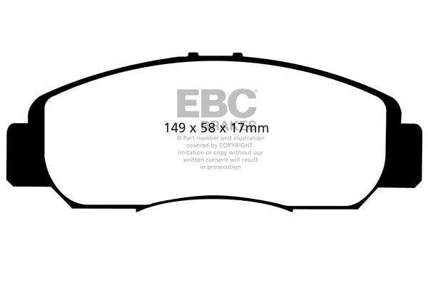 Pastiglie Freni EBC Ultimax Anteriore HONDA Civic (8th Gen) FD1 1.8 Cv  dal 2007 al 2012 Pinza  Diametro disco 282mm