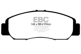 Pastiglie Freni EBC Ultimax Anteriore HONDA Civic (8th Gen) FD1 1.8 Cv  dal 2007 al 2012 Pinza  Diametro disco 282mm