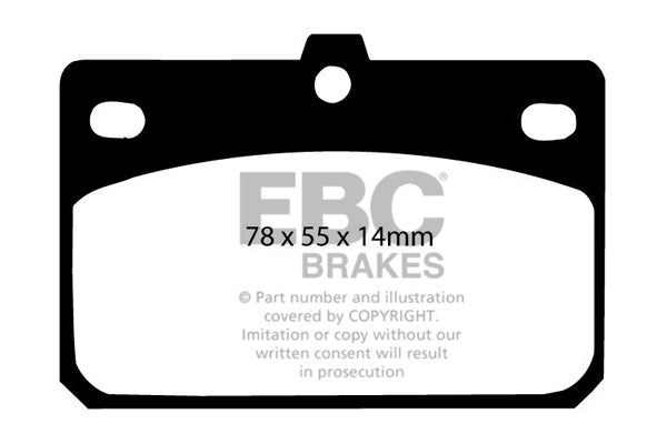 Pastiglie Freni EBC Ultimax Anteriore TOYOTA Corolla KE25 1.2 Cv  dal 1972 al 1974 Pinza Sumitomo Diametro disco 0mm