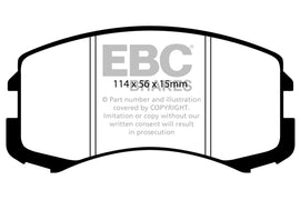 Pastiglie Freni EBC Ultimax Anteriore MITSUBISHI Lancer 1.6 Cv  dal 2005 al 2007 Pinza  Diametro disco 0mm