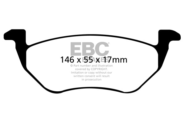 Pastiglie Freni EBC Ultimax Posteriore MAZDA Tribute 2.3 Cv  dal 2004 al 2007 Pinza  Diametro disco 302mm