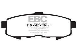 Pastiglie Freni EBC Ultimax Posteriore MAZDA MPV 2.0 TD Cv  dal 2002 al 2006 Pinza  Diametro disco 286mm