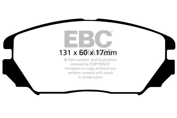 Pastiglie Freni EBC Ultimax Anteriore HYUNDAI Grandeur 3.3 Cv  dal 2007 al 2011 Pinza  Diametro disco 0mm