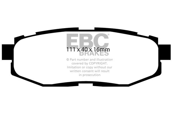 Pastiglie Freni EBC Ultimax Posteriore TOYOTA GT86 2 Cv 200 dal 2012 al 2021 Pinza  Diametro disco 290mm