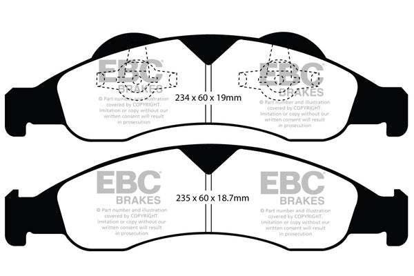 Pastiglie Freni EBC Ultimax Anteriore FORD Expedition 5.4 Cv  dal 2007 al 2009 Pinza  Diametro disco 350mm