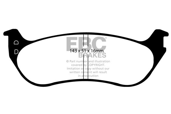 Pastiglie Freni EBC Ultimax Posteriore FORD Explorer (USA) 4 Cv  dal 2006 al 2010 Pinza  Diametro disco 301mm