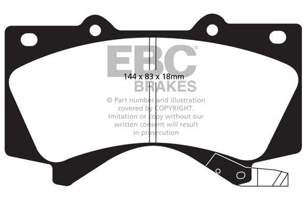 Pastiglie Freni EBC Ultimax Anteriore TOYOTA Landcruiser 5.7 Cv  dal 2016 al 2021 Pinza  Diametro disco 355mm