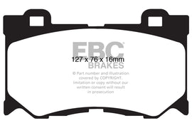 Pastiglie Freni EBC Ultimax Anteriore NISSAN 370Z 3.7 Cv 330 dal 2009 al 2012 Pinza Akebono Diametro disco 355mm