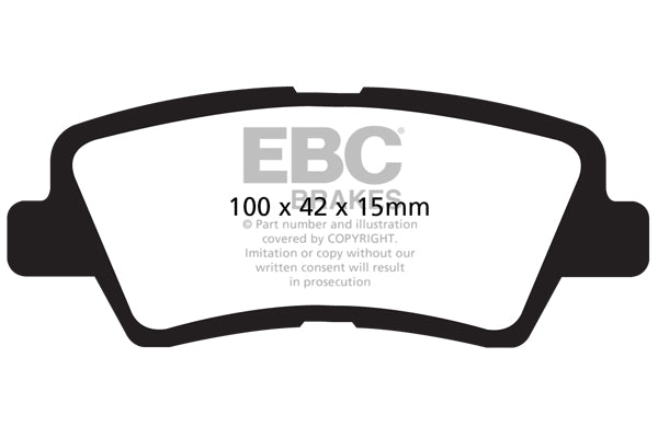 Pastiglie Freni EBC Ultimax Posteriore HYUNDAI i-10 1 Cv  dal 2014 al 2019 Pinza  Diametro disco 0mm