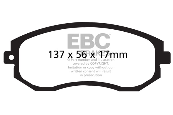 Pastiglie Freni EBC Ultimax Anteriore TOYOTA GT86 2 Cv 200 dal 2012 al 2021 Pinza Tokico Diametro disco 294mm