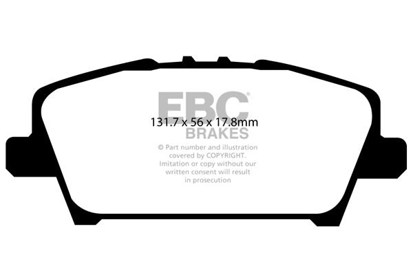 Pastiglie Freni EBC Ultimax Anteriore HONDA Civic (8th Gen) FK 1.4 Cv  dal 2006 al 2012 Pinza TRW Diametro disco 282mm