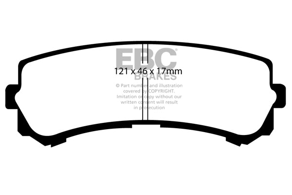 Pastiglie Freni EBC Ultimax Posteriore NISSAN Patrol Y61 4.8 Cv  dal 2000 al 2013 Pinza  Diametro disco 330mm