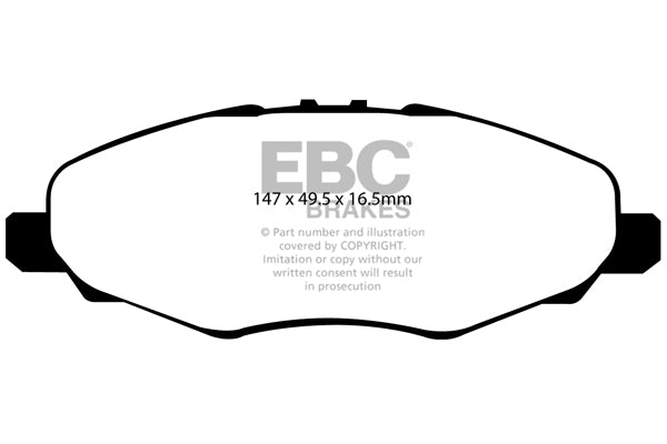 Pastiglie Freni EBC Ultimax Anteriore TOYOTA Innova AN40 2 Cv 136 dal 2004 al 2016 Pinza  Diametro disco 0mm