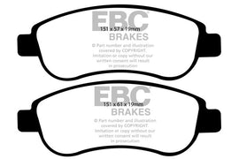 Pastiglie Freni EBC Ultimax Anteriore HONDA CR-V Mk3 2.0 Cv  dal 2007 al 2012 Pinza  Diametro disco 293mm