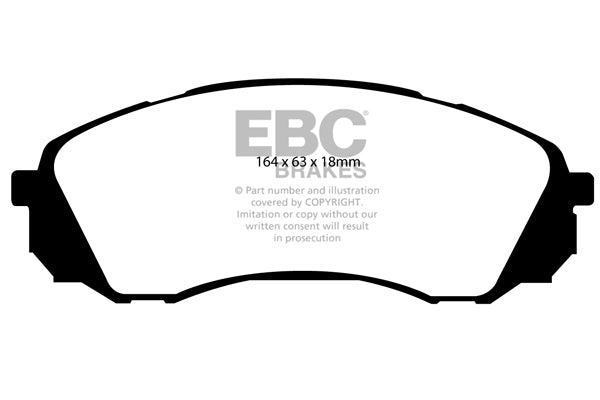 Pastiglie Freni EBC Ultimax Anteriore KIA Carnival 2.2 TD Cv  dal 2010 al 2012 Pinza  Diametro disco 300mm