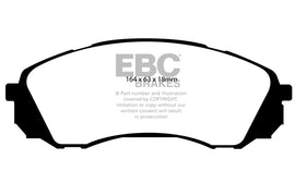 Pastiglie Freni EBC Ultimax Anteriore KIA Carnival 2.2 TD Cv  dal 2010 al 2012 Pinza  Diametro disco 300mm