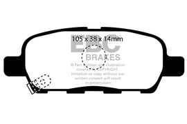 Pastiglie Freni EBC Ultimax Posteriore NISSAN Cube 1.5 TD Cv  dal 2009 al 2011 Pinza Akebono Diametro disco 292mm