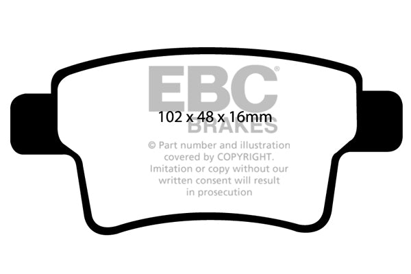 Pastiglie Freni EBC Ultimax Posteriore CITROEN C4 Picasso 1.6 Cv  dal 2008 al 2013 Pinza  Diametro disco 267mm