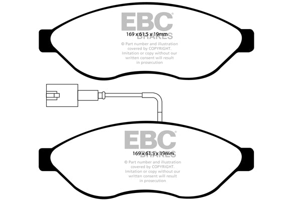 Pastiglie Freni EBC Ultimax Anteriore CITROEN Relay Combi 2.2 TD Cv 100 dal 2008 al 2011 Pinza Brembo Diametro disco 280mm