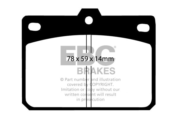 Pastiglie Freni EBC Ultimax Anteriore MAZDA 808 1.3 Cv  dal 1971 al 1976 Pinza Sumitomo Diametro disco 0mm