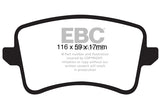 Pastiglie Freni EBC Ultimax Posteriore AUDI A4 Allroad quattro 2.0 TD Cv  dal 2009 al 2016 Pinza TRW Diametro disco 300mm