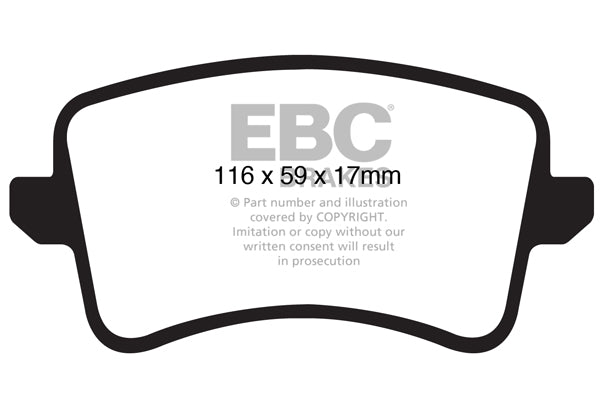 Pastiglie Freni EBC Ultimax Posteriore AUDI A4 Allroad quattro 2.0 TD Cv  dal 2009 al 2016 Pinza TRW Diametro disco 300mm