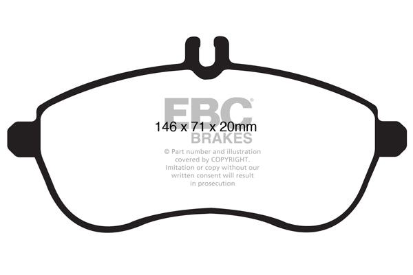 Pastiglie Freni EBC Ultimax Anteriore MERCEDES-BENZ Classe C (W204) C180  Cv  dal 2010 al 2015 Pinza TRW Diametro disco 288mm