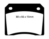 Pastiglie Freni Sportive EBC Verdi Posteriore ALFA ROMEO 2600 2.6 Cv  dal 1964 al 1969 Pinza Girling/TRW Diametro disco 0mm