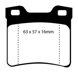 Pastiglie Freni Sportive EBC Verdi Posteriore PEUGEOT 406 1.8 16v Cv  dal 2000 al 2004 Pinza ATE Diametro disco 290mm