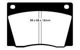 Pastiglie Freni Sportive EBC Verdi Anteriore JAGUAR 420 4.2 Cv  dal 1966 al 1969 Pinza Girling/TRW Diametro disco 284mm