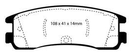 Pastiglie Freni Sportive EBC Verdi Posteriore OPEL Sintra 2.2 Cv  dal 1996 al 2000 Pinza  Diametro disco 279mm