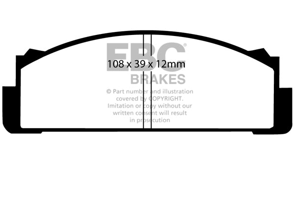 Pastiglie Freni Sportive EBC Verdi Anteriore SUBARU 1000 1.0 Sport Cv  dal 1968 al 1973 Pinza Bendix Diametro disco 0mm