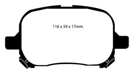 Pastiglie Freni Sportive EBC Verdi Anteriore TOYOTA Camry (MCV20R) 3 Cv  dal 1996 al 1999 Pinza  Diametro disco 274mm