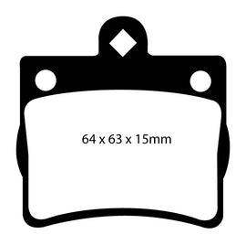 Pastiglie Freni Sportive EBC Verdi Posteriore MERCEDES-BENZ Classe C (W202) C180  Cv  dal 1996 al 2000 Pinza  Diametro disco 258mm