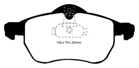 Pastiglie Freni Sportive EBC Verdi Anteriore OPEL Astra (G) 1.6 16v Cv  dal 1998 al 2004 Pinza ATE Diametro disco 280mm