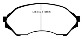 Pastiglie Freni Sportive EBC Verdi Anteriore MAZDA 323 1.3 Cv  dal 1998 al 2004 Pinza  Diametro disco 235mm