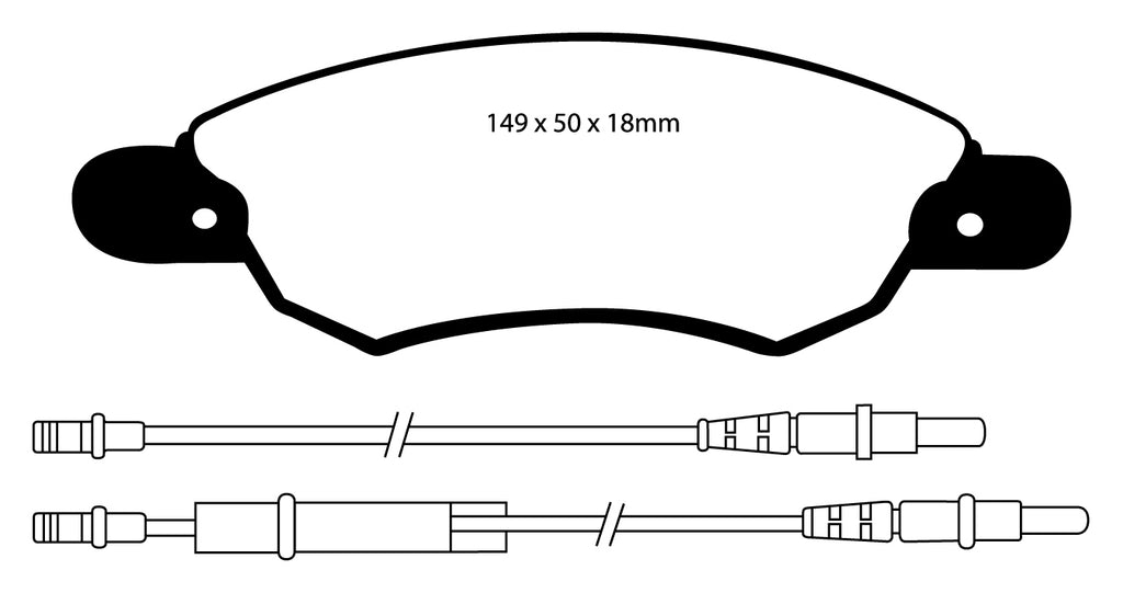 Pastiglie Freni Sportive EBC Verdi Anteriore CITROEN C5 1.6 TD Cv  dal 2005 al 2008 Pinza  Diametro disco 266mm